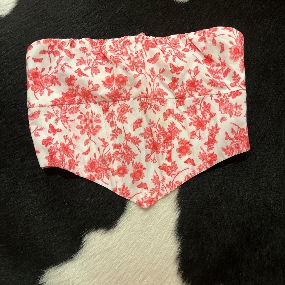 Princess Polly Red Floral Crop Top